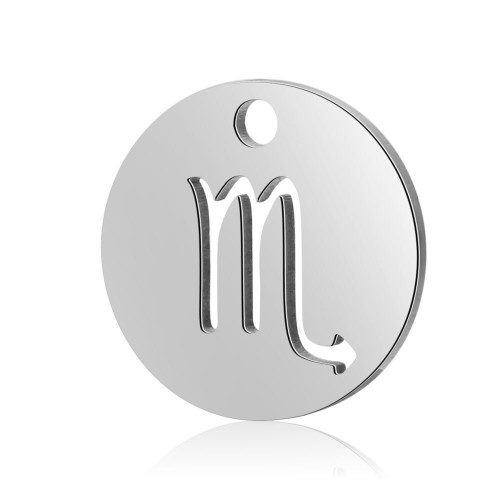 Drobný okrúhly oceľový prívesok - znamenie horoskopu