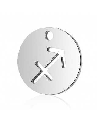 Drobný okrúhly oceľový prívesok - znamenie horoskopu