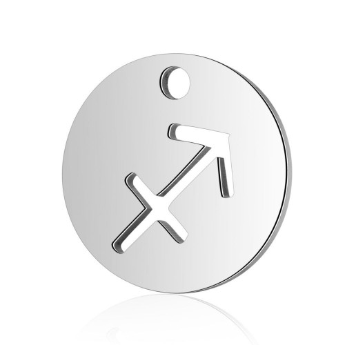 Drobný okrúhly oceľový prívesok - znamenie horoskopu