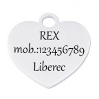 Oceľová psia známka srdca