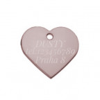 Hliníková psia známka srdiečko veľké