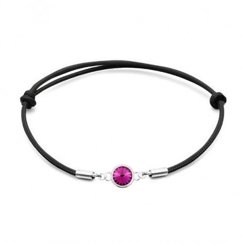 Strieborný náramok s Crystals from Swarovski® Fuchsia