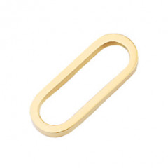 Pozlátený oceľový komponent - spojka - ovál