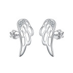 Strieborné skrutkovacie náušnice krídla