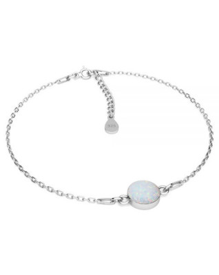 Strieborný náramok s bielym opálom
