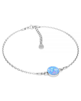 Strieborný náramok so svetlo modrým opálom