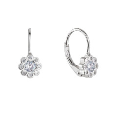 Strieborné náušnice detské kvietky