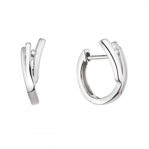 Strieborné náušnice kruhy so zirkónom