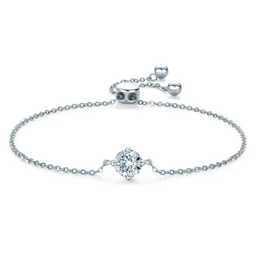 Strieborný náramok moissanit