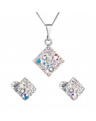 Sada šperkov s kryštálmi Swarovski náušnice, retiazka a prívesok