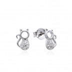 Strieborné náušnice - mačičky