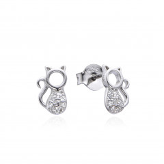 Strieborné náušnice - mačičky