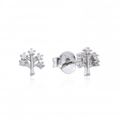 Strieborné náušnice strom života so zirkónmi