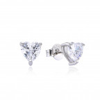 Strieborné náušnice srdiečka so zirkónmi 5mm