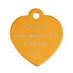 Hliníková psia známka srdca