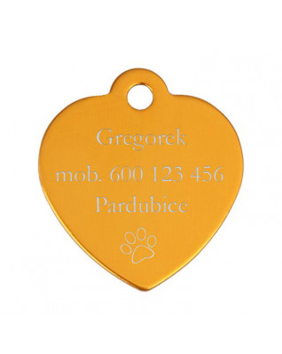 Hliníková psia známka srdca
