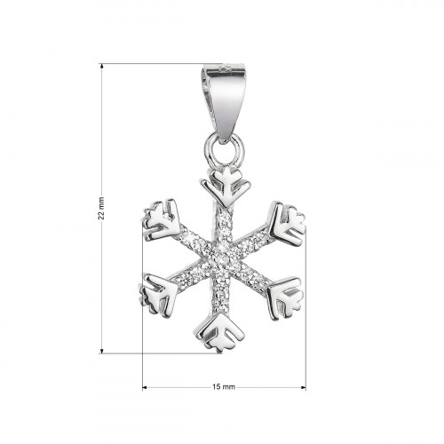 Strieborný prívesok snehová vločka
