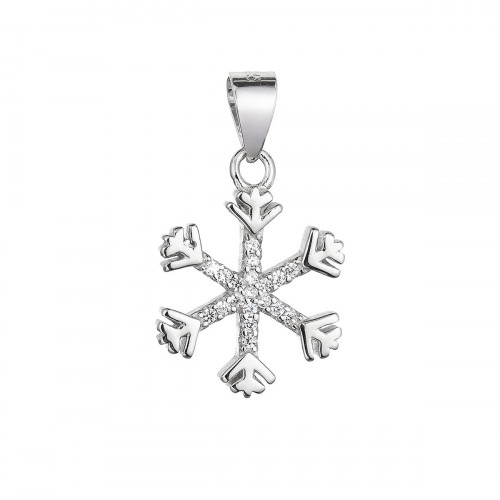 Strieborný prívesok snehová vločka