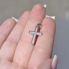 Strieborný prívesok krížik so zirkónmi