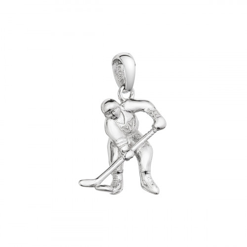 Strieborný prívesok hokejista