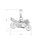 Strieborný prívesok motorka