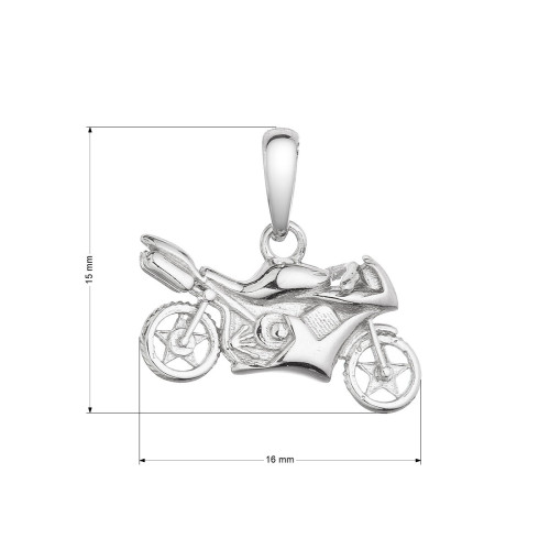 Strieborný prívesok motorka