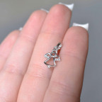 Strieborný prívesok malý anjelik so zirkónmi