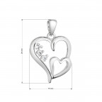 Strieborný prívesok srdiečka so zirkónmi