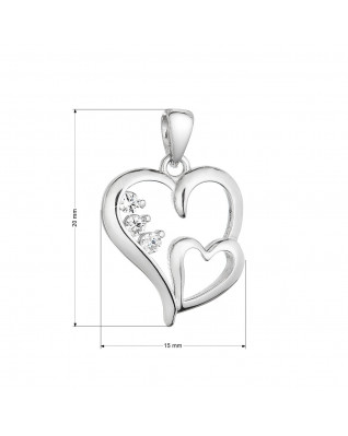 Strieborný prívesok srdiečka so zirkónmi