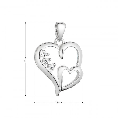 Strieborný prívesok srdiečka so zirkónmi