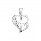 Strieborný prívesok srdiečka so zirkónmi