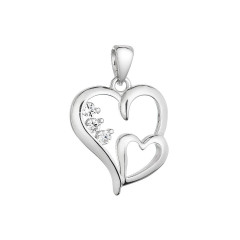 Strieborný prívesok srdiečka so zirkónmi