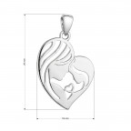 Strieborný prívesok srdce matka a dieťa