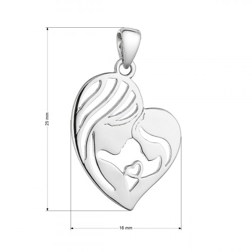 Strieborný prívesok srdce matka a dieťa