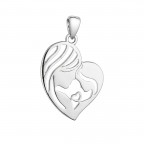 Strieborný prívesok srdce matka a dieťa