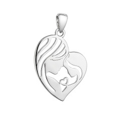 Strieborný prívesok srdce matka a dieťa