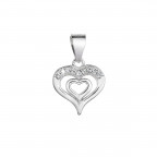 Strieborný prívesok srdca so zirkónmi