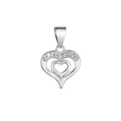 Strieborný prívesok srdca so zirkónmi