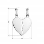 Strieborný prívesok rozdelené srdcia