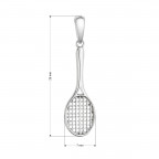 Strieborný prívesok tenisová raketa