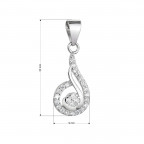 Strieborný prívesok slza so zirkónmi