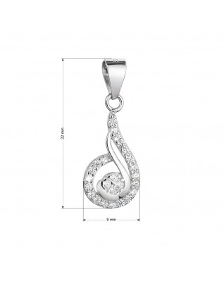 Strieborný prívesok slza so zirkónmi