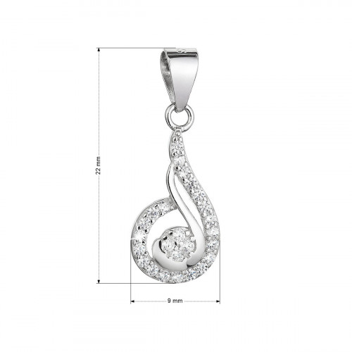 Strieborný prívesok slza so zirkónmi