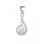 Strieborný prívesok slza so zirkónmi