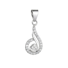 Strieborný prívesok slza so zirkónmi