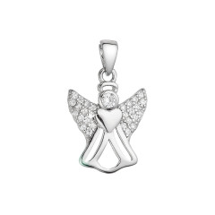 Strieborný prívesok anjel so zirkónmi