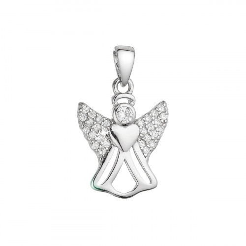 Strieborný prívesok anjel so zirkónmi