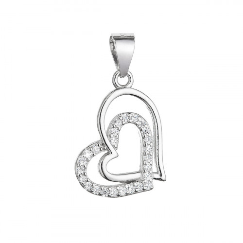 Strieborný prívesok prepletené srdcia