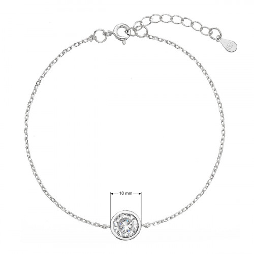 Strieborný náramok so zirkónom