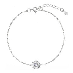 Strieborný náramok so zirkónom